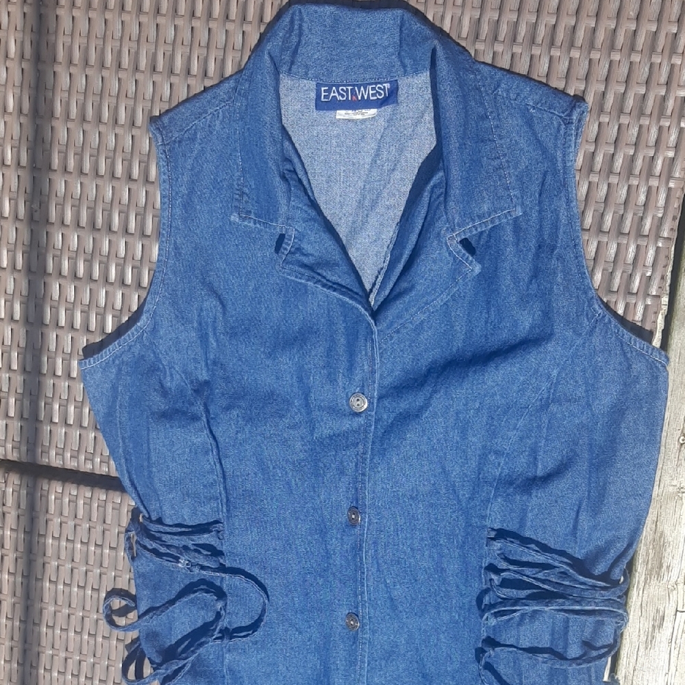Eastwest💙Cinched Waist Flattering Denim Midi Size M - Picture 12 of 13